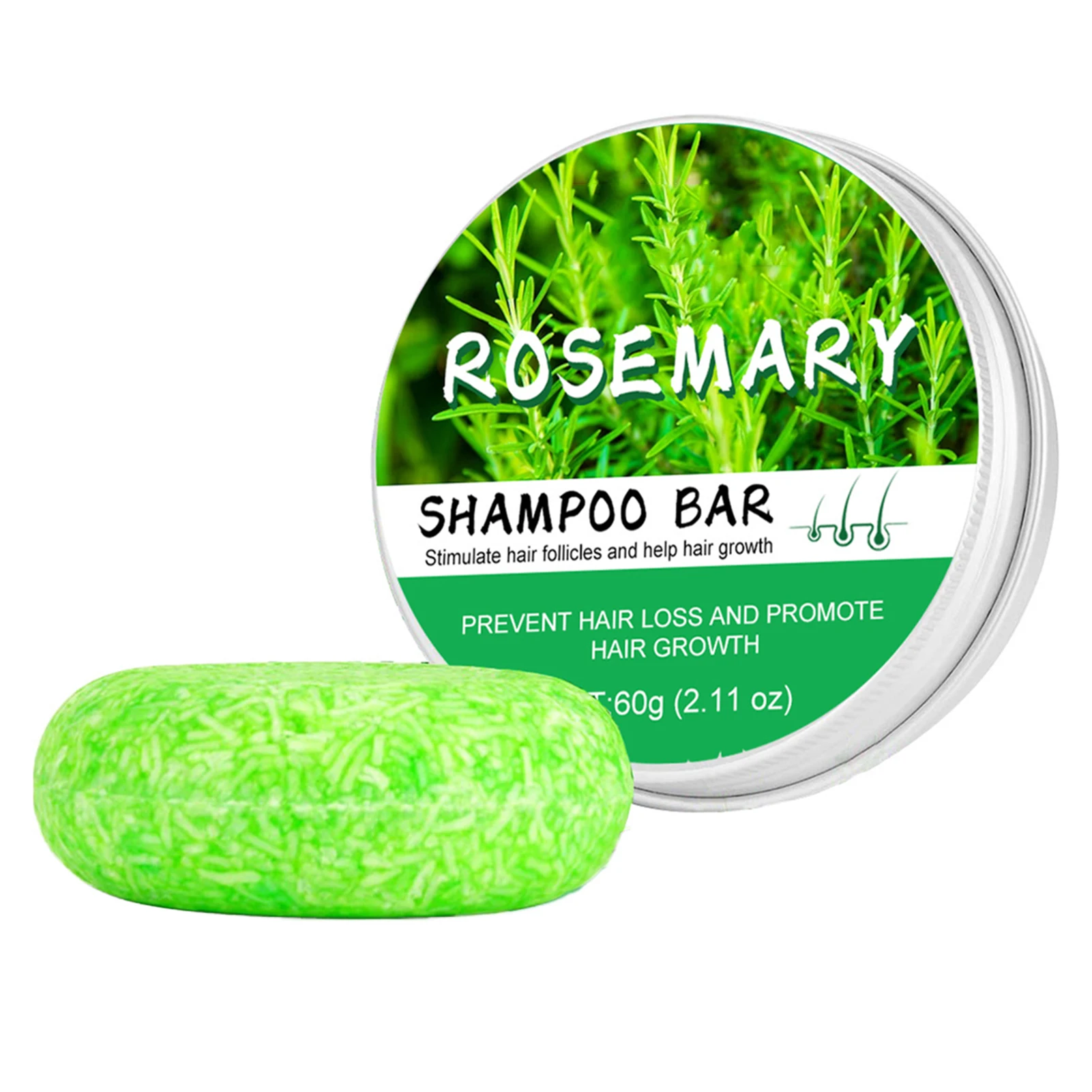 

Rosemary Hair Regrowth Shampoo Bar Helps Stop Hair Loss and Promotes Healthy Hair Growth for All Hair Types and Ages