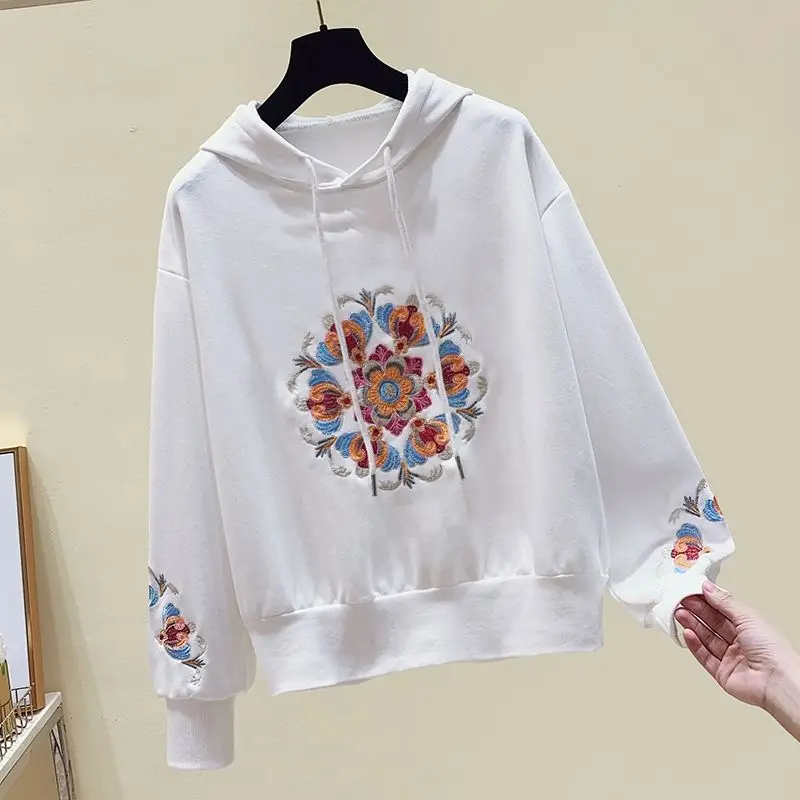 2024 Spring Elegant Fashion Harajuku Slim Fit Female Clothes Loose Casual All Match Outerwear Insert Long Sleeve Hooded Hoodie