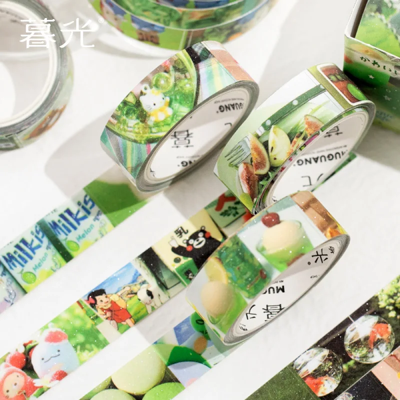5roll/set Cute Y2K Retro Series Decoration Adhesive Tape Planner Scrapbooking Journal Collage DIY Material Sticker Stationery 4