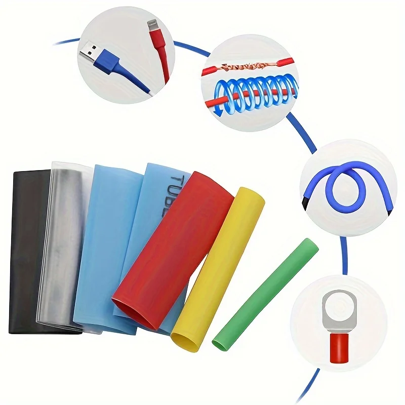 560/580/800 PCS Heat Shrink Tubings 2:1 Wire Cable Wrap Assortment Tube Sets Electric Insulation Heat Shrink Tube Kit