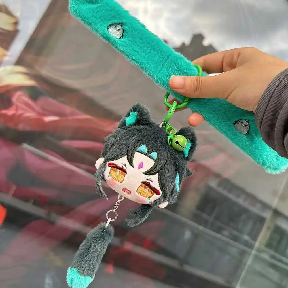 

Game Anime Genshin Impact Xiao Clap ring Cosplay Give gifts to friends Pendant Prop Bag charm Plush Doll Keychain