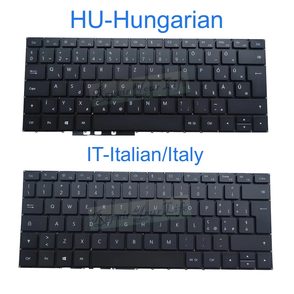 Teclado para Notebook para Huawei Reino Unido Italiano Espanhol Wrtb-wah9l Wrt-w09 Wrtb-wfe9l Kprc-w10l Nh-w19r Matebook 13 2023 2023