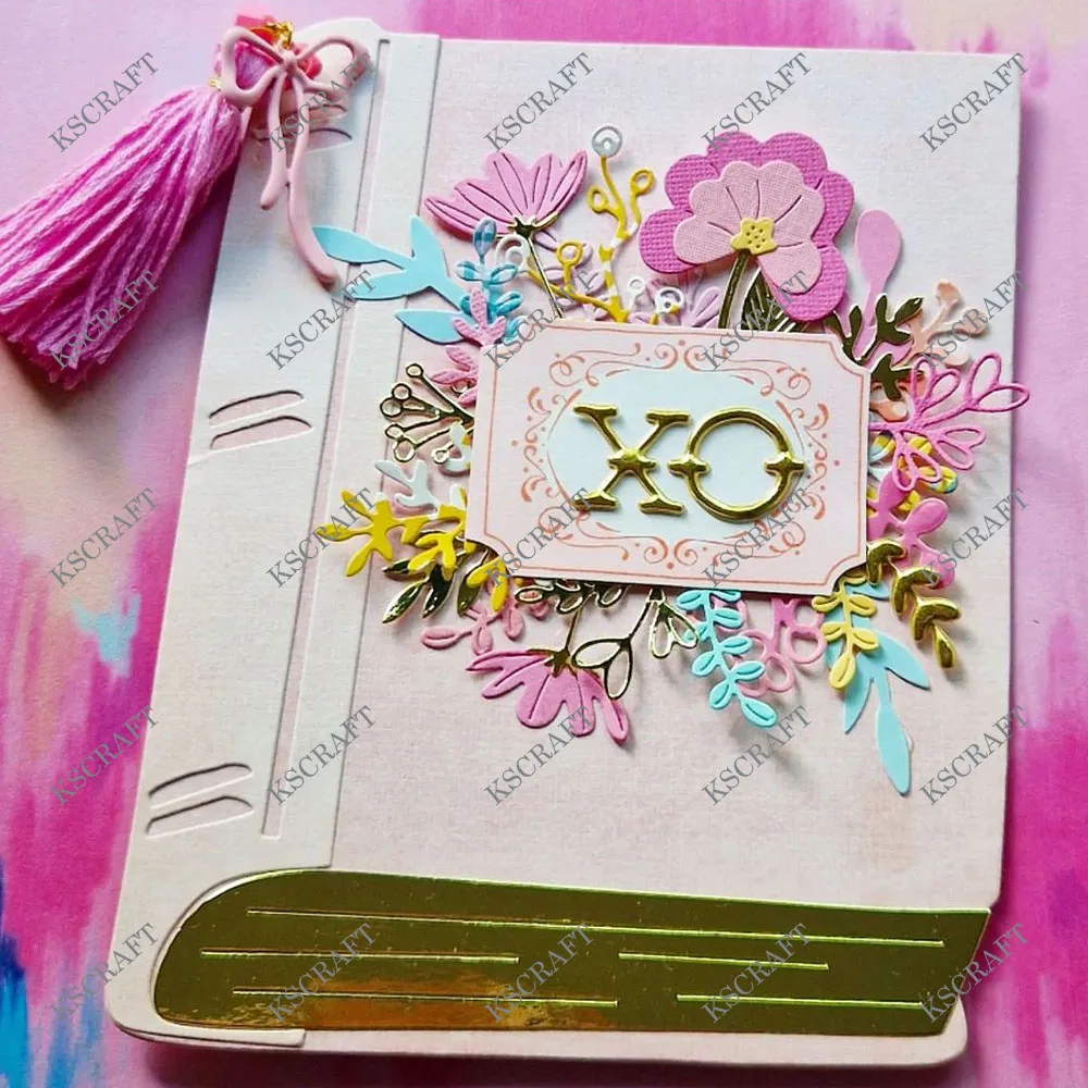 KSCRAFT 대형 도서 미니 앨범 금속 절단 다이 스텐실 DIY Scrapbooking 장식 엠보싱 DIY 종이 카드