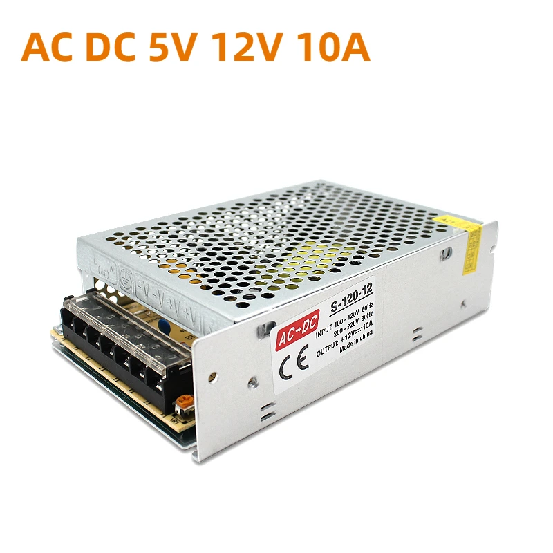 

5V 12V 10A Switching power supply Lighting Transformer AC-DC LED power supply 110v to 220V 50W 120W