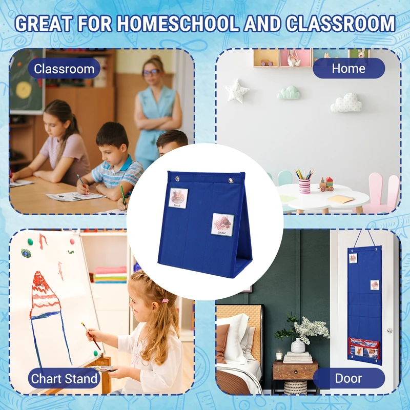 NALFI-Visual Schedule For Kids Daily Routine Chart With 70 Cards Calendar Pocket Autism Learning Behavioral Tool
