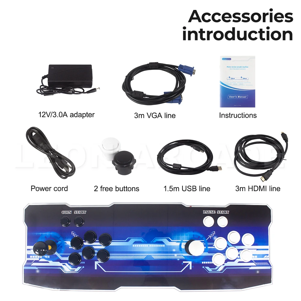 ARCADE Game Console Pandora Box 3d Wifi 8000 Games 6 Button Joystick 2 Players Controller Retro Pandora Arcade Console Game