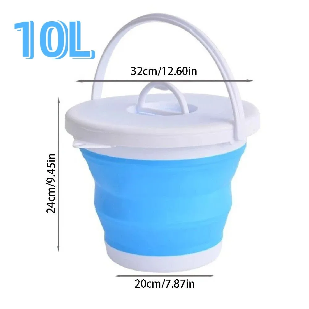 10L Folding Bucket Thicken Space Saving Foot Soaking Bucket Compact Foldable Collapsible Wash Basin Water-sprinkling Festival