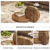 Glass Coffee Table for Living Room,3-Tier Modern Coffee Table for Small Space, Round Coffee Table Clear End for Home 4