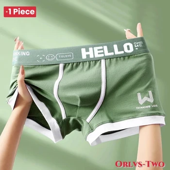 1 PCS 2024 Men's Underwear Cotton Underwear Letter Waistband Comfortable Breathable Soft Boxer Fashion Casual Sports Shorts 1