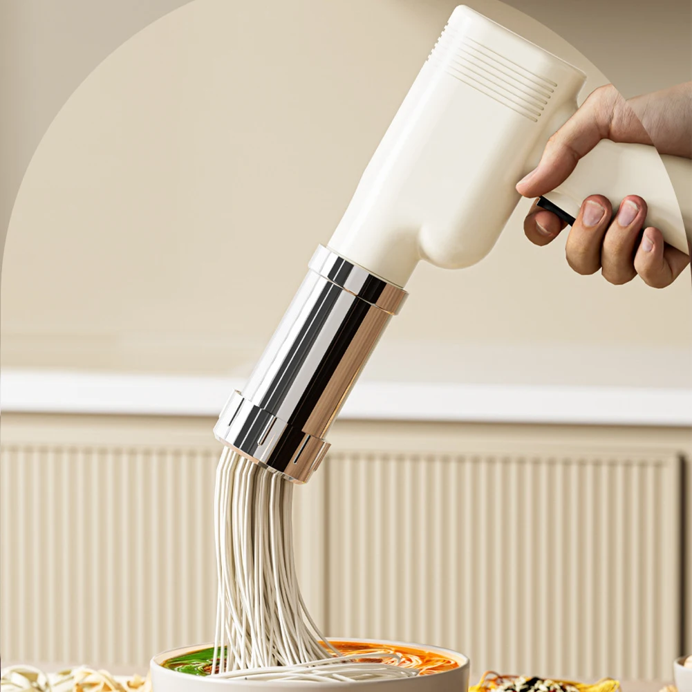 Automatic Noodle Maker Cordless Portable Pasta Noodle Maker 5 Molds USB Charging for Homemade Pasta