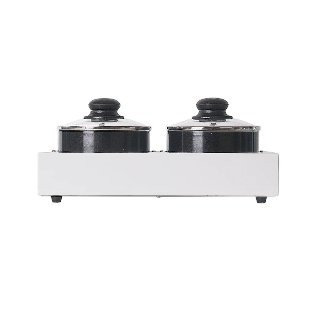 GZKITCHEN Electric Chocolate Melting Machine Double Pots Ceramic Non-Stick Pot +1 silicon spatula gift