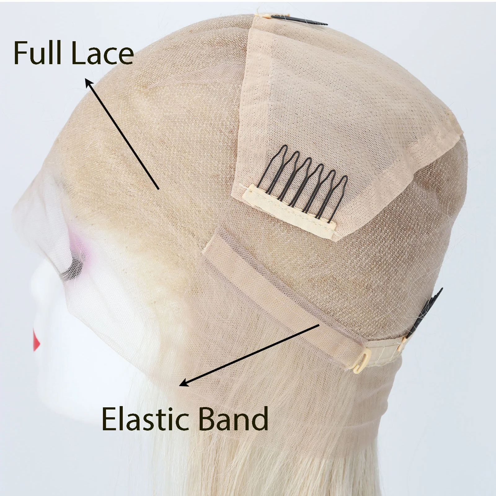 여성용 블론드 HD 투명 레이스 프론탈 가발 100% 인모 실키 스트레이트 프리플럭 베이비 헤어 풀 레이스 프론탈 가발  60