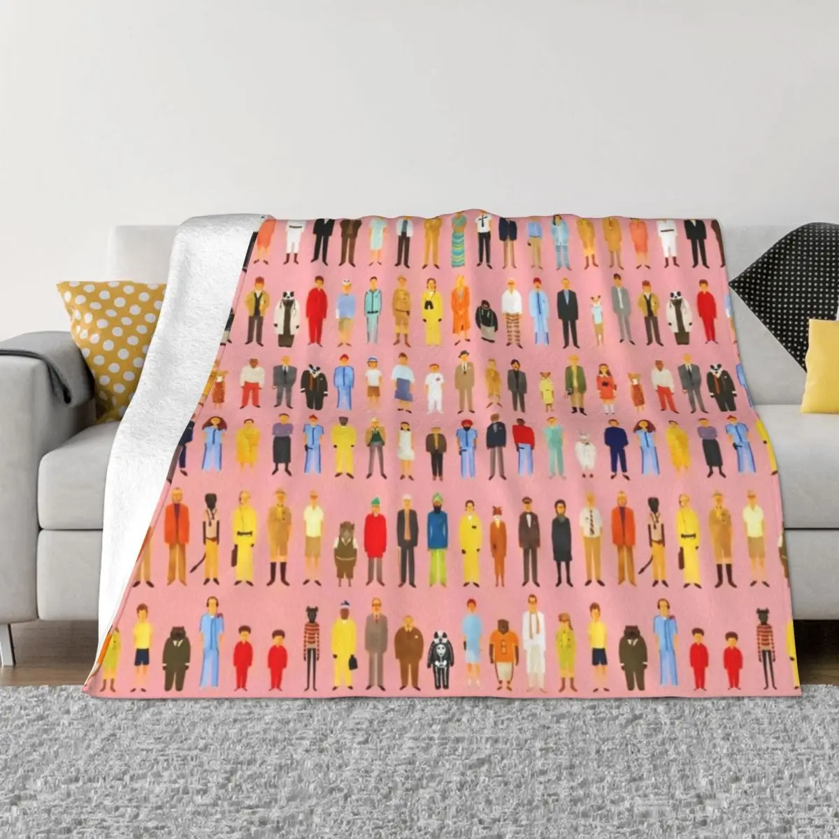 

Wes Anderson Movie Characters Throw Blanket Giant Sofa Hairys Decorative Sofa sofa bed Blankets