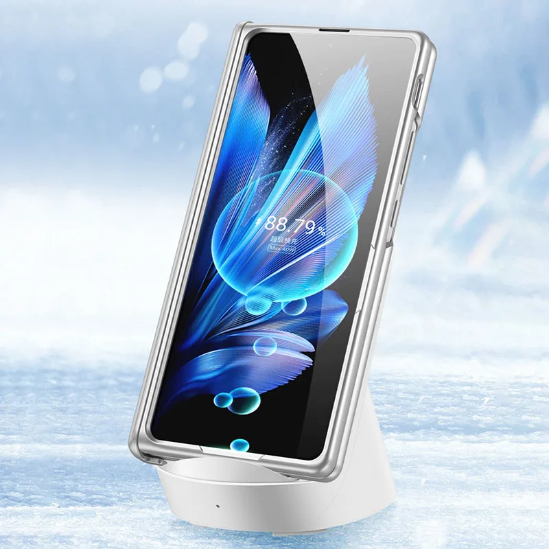 Magnetic Hinge Bracket Case with Outer Screen Glass Protector and Stand