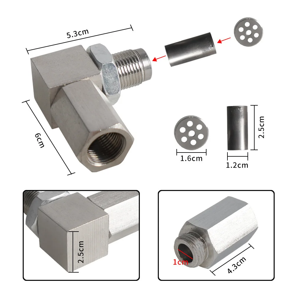 Car modification accessories 90 degree car sensor adapter connector M18 oxygen sensor car 90 degree connector 5
