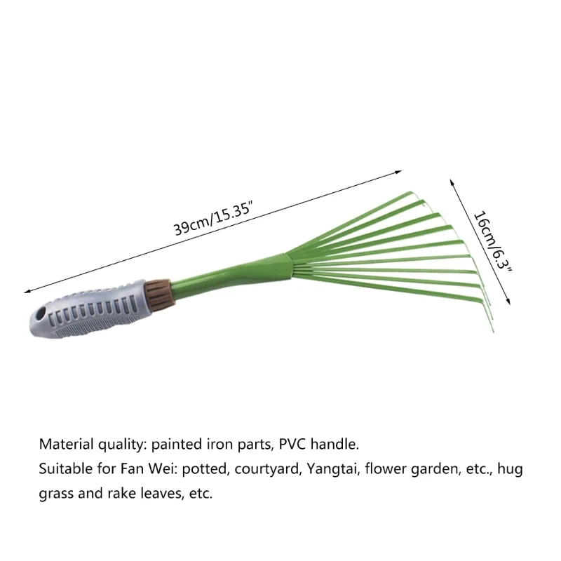 Heavy Duty Garden Rake Grass Rake Durable Iron Potting Nine Tooth for Gardeners and Landscapers Reliable Tool