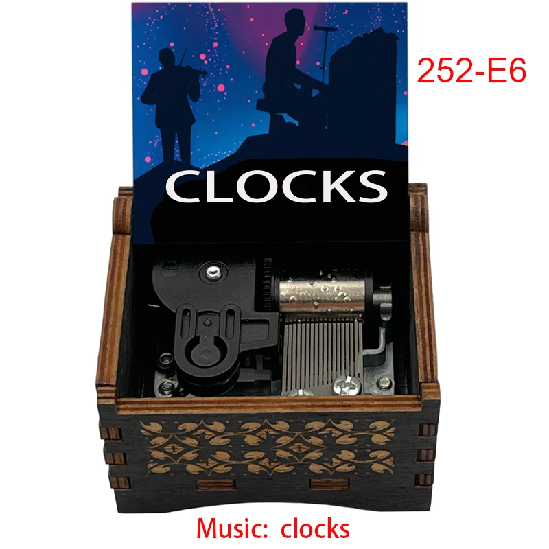 Elegant 18-Tone Music Box with 'Clocks' Clip – Perfect Study Desk Ornament and Holiday Gift