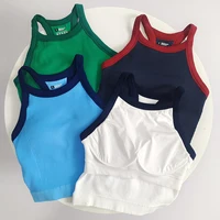 Women's Stylish Color-Block Sports Bra & One-Piece Yoga Tank Top - Shockproof for Running & Training, Outer-Wearable with Stylis - Image 2