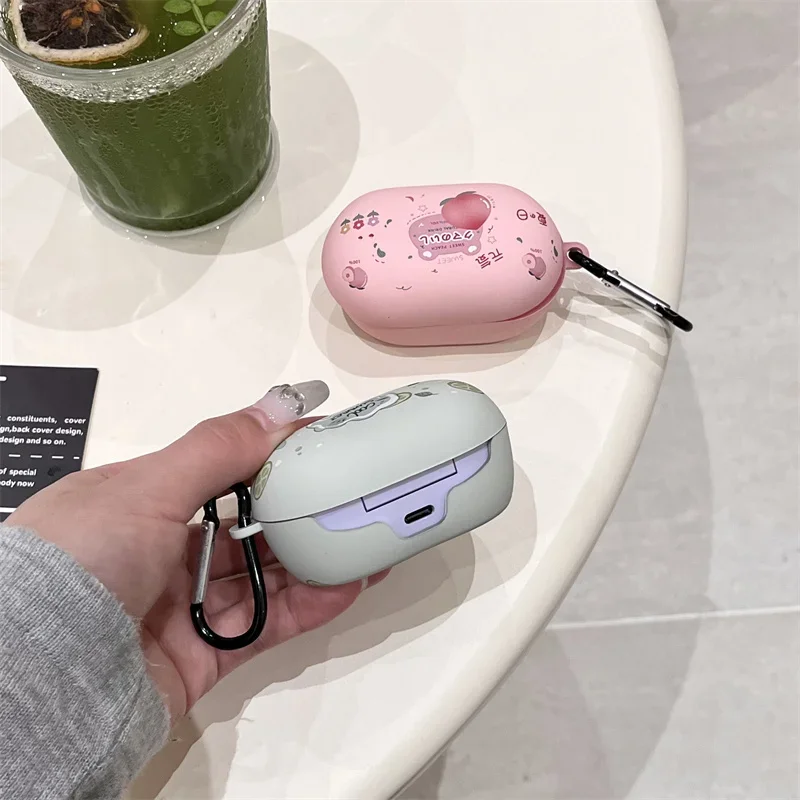 Stylish Ear Buds Case with Carabiner Clip - Cute Design Headphone Cover