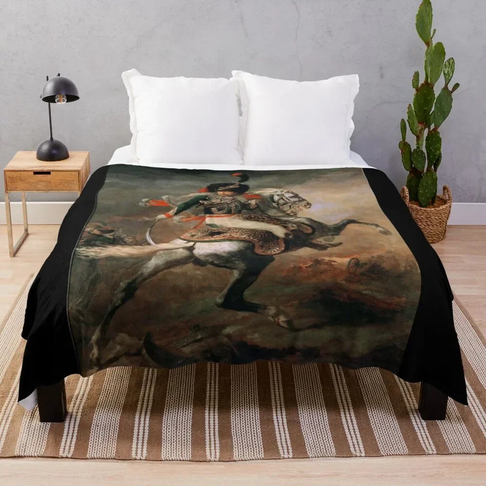 

The Charging Chasseur (Gericault) Throw Blanket Warm Shaggy Nap Fluffy Shaggy Blankets