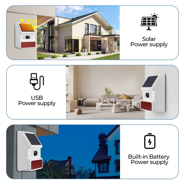 WiFi Solar Infrared Motion Alarm IP65 Waterproof Infrared Sensor App Controlled for Shed Caravan Garage Security Alarm System 5