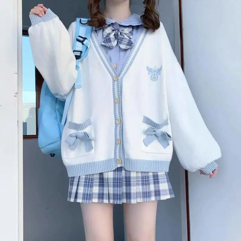 

MODX Cardigan Woman Sweet Girl Knitting Sweater Lazy College Style Loose Sleeve Harajuku Girl JK Uniform Kawaii Cardigan Coat
