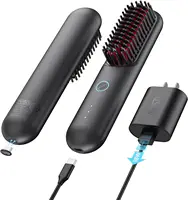 Porta Cordless Hair Straightener Brush, Portable Mini Straightening Brush for Travel, Negative Ion Hot Comb Hair Straighten 1