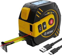 Multifunctional Rechargeable Laser Distance and Tape Measure - 5M (Laser 80m tape 5m)