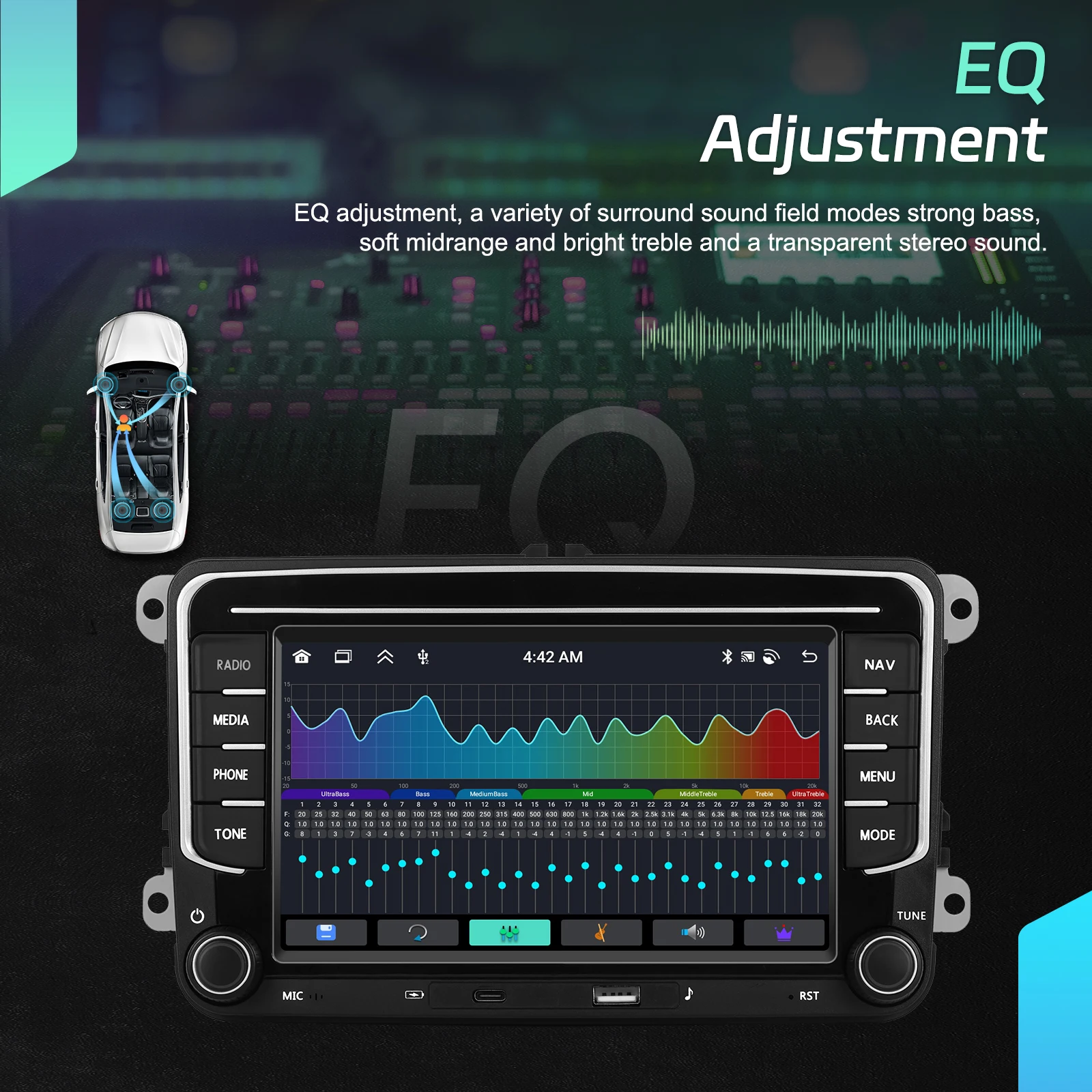 Radio Multimedia para Auto Podofo de 7 Pulgadas y 2 Din, 6+128G, para Seat Altea/Toledo/Leon, VW Golf/Passta/Jatta/Bora/Scirocco, Skoda Fabia/Yeti/Roomster/Praktic, Sistema de Audio para Auto, Carplay Inalámbrico, Android Auto, Mirror Link, Radio Estéreo para Auto, WiFi, GPS 7