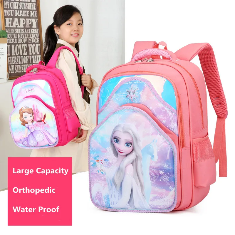 Disney Frozen School Bags For Girls Boys Elsa Spider Man Primary Student Shoulder Orthopedic Backpack Large Capacity Mochilas