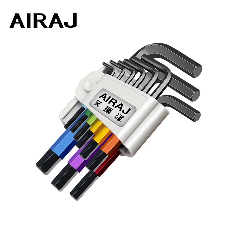 AIRAJ9PcsAllenWrenchSetLTypeColorfulDoubleHexWrench