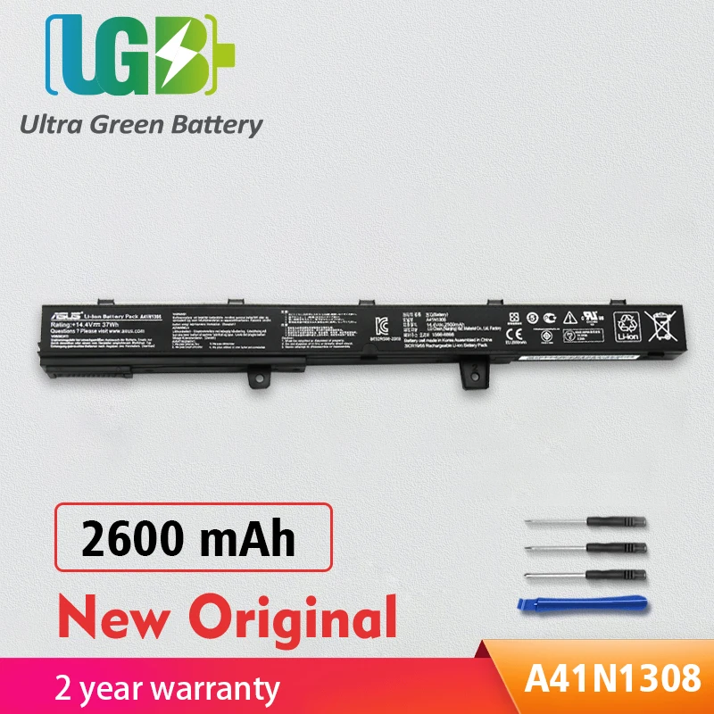 UGB New Original A41N1308 Battery For ASUS X451 X551 X451C X451CA X551C X551CA X551M X551MA A31LJ91 A31N1319 0B110-00250100 |