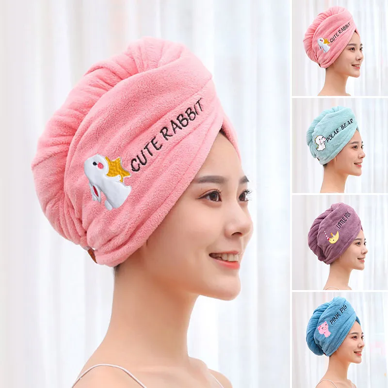 

Women Girl Towels Bathroom Microfiber Towel Rapid Drying Hair Towel Magic Shower Cap Lady Turban Head Wrap