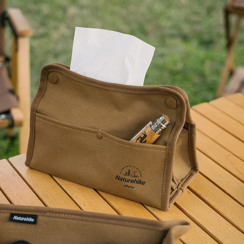Naturehike Canvas Tissue Storage Box Outdoor Dining Table Antifouling Drawer Box Waterproof Camping Household Storage Bag storage bag camping storage bag