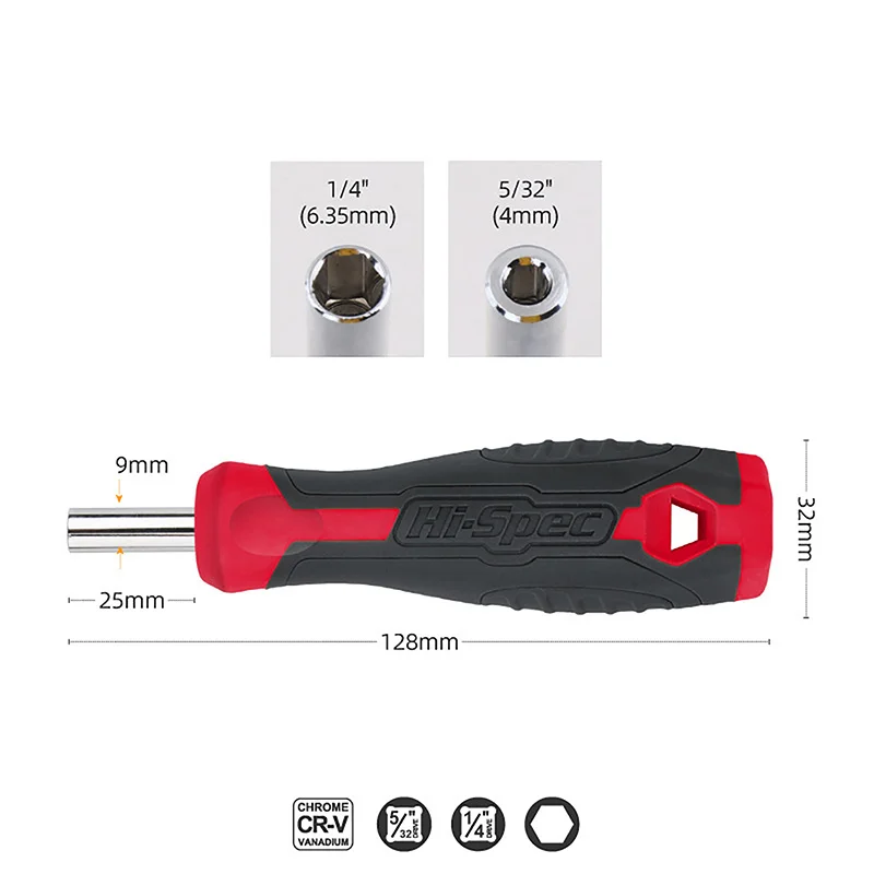 Description Picture 6 of item1/4 (6.35mm) Ratchet Screwdriver Bit Holder Handle Multifunctional Magnetic Bit Driver For Slotted Hex Torx Phillips Bit
