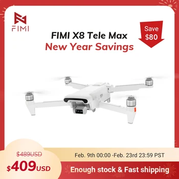 FIMI X8 Tele Max Nuovo Drone Doppia Fotocamera Sony 5.0 Roklink Portata di 20 km 4K 60fps Gimbal a 3 assi AI Super Night Video Drone Quadricottero RC per Adulti e Principianti