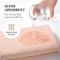 Serviette pour cheveux de couleur unie, bonnet pour cheveux secs texturés, serviette pour cheveux absorbants pour femmes boutonnées 3