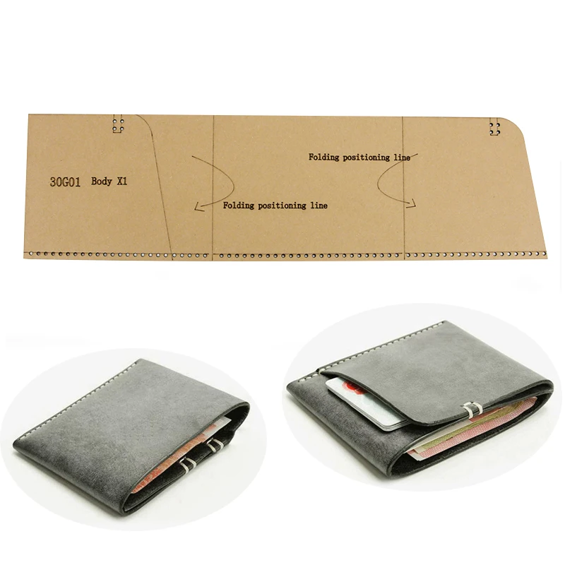 NUBECOM Wallet Card Bag, Handmade Paper Stencil, Leather Template, DIY Leathercraft Tool, Practical Leather Pattern Supplies