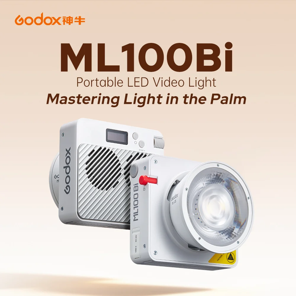 Godox ML100BI 풀 컬러 LED 비디오 조명 휴대용 RGB 포켓 필 라이트 (카메라 야외 촬영, 라이브 및 앱 제어)