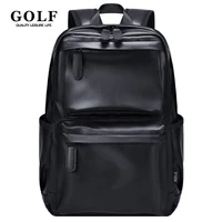 GOLF Men Backpack Bag Leather Business Backpack Laptop 15 6 inch Elegant Black Waterproof Back Pack Bags with Multi Compartments 1