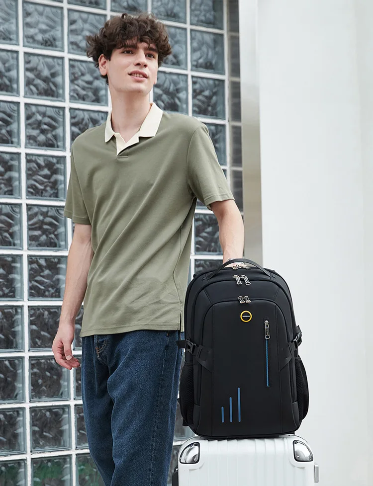 Waterproof Oxford cloth multi-functional men's backpack large-capacity business trip computer bag trendy lightweight backpack