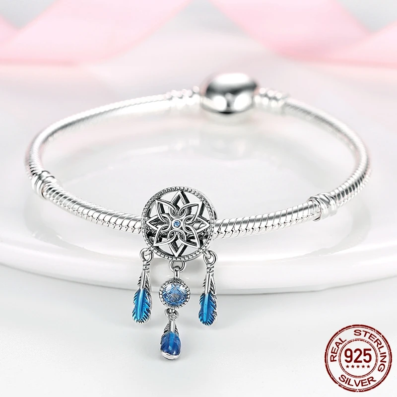 TINSLO Ciondolo Argento Sterling 925 con Cubic Zirconia Pendenti per Pandora Braccialetti, Compatibile con Braccialetti e Collane europei, perfetto Regali per Moglie e Ragazze