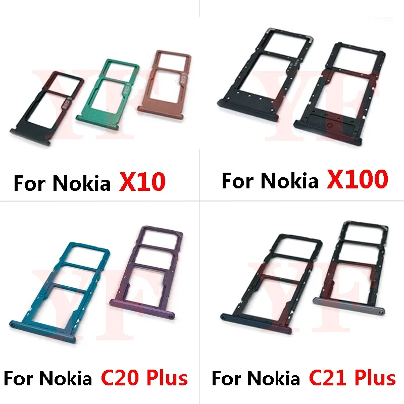 

For Nokia C20 Plus C21 Plus X5 X10 X20 X100 SIM Card Tray Slot Holder Adapter Socket Repair Parts