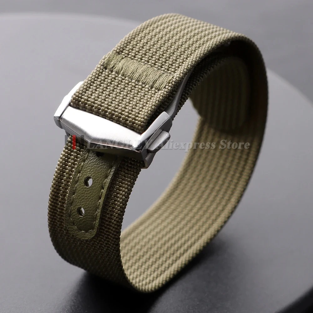 Durable Nylon Waterproof Watch Strap with Folding Buckle - Sporty and Stylish Wristband