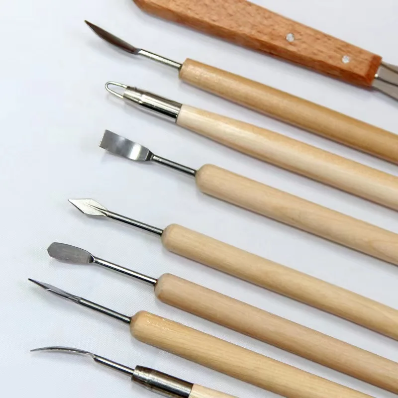 Pottery Clay Sculpting Tools, 22Pcs Wooden Handle Pottery Carving Tools &  Metal Scraper & Plastic Clay Shaping Tools - AliExpress