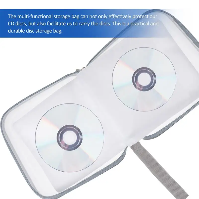 Étui de rangement portable en plastique transparent, porte-disque pour 40 CD DVD VCD, sac portefeuille, étui protecteur