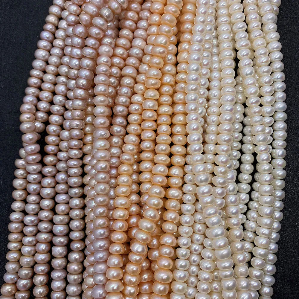 

AA Grade Natural Freshwater Pearl Beads for Jewelry Making DIY Earrings Necklace Bracelets Flat Round Beaded Charms Accessories
