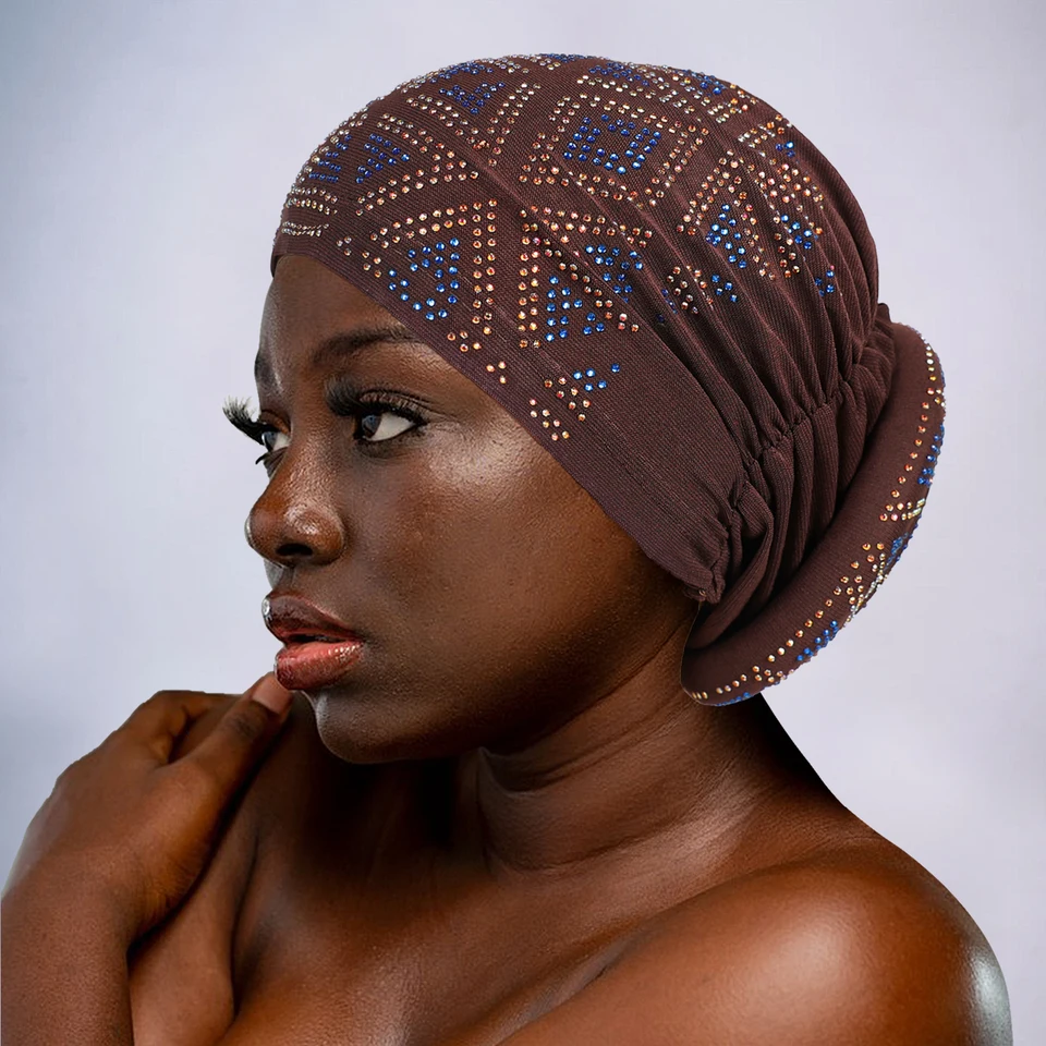 Zahra Cap And Scarf Rose Flower Design Zahra Cap For African Women