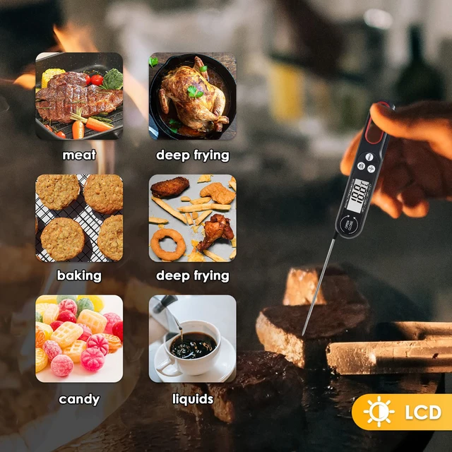 Digitális Húshőmérő Pontos Élelmiszer -Hőmérő Konyhai Főzési Hőmérő Cukorka Grillezés Bbq - Image 4