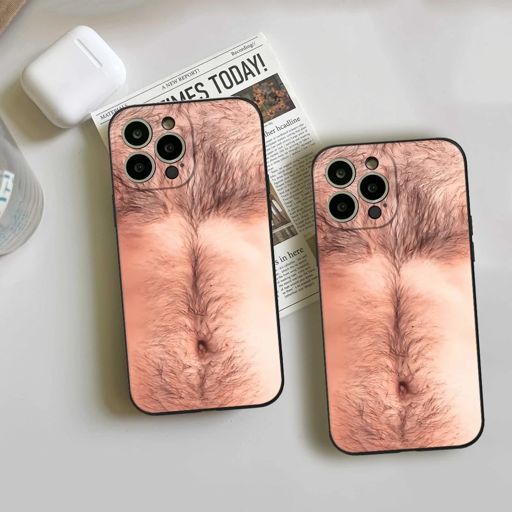 Hairy Chest Halloween Costume Dad Phone Case - Black Soft Cover
